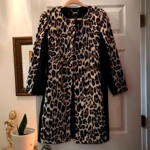Chico's Black Label, size 2, leopard and black patterned coat